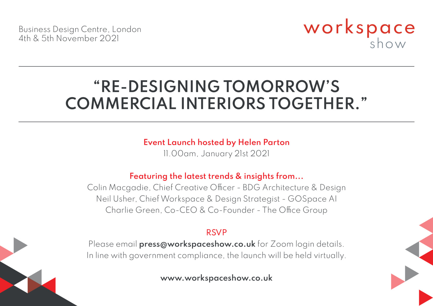 Brand new design event Workspace Show launches in London with a mission to bring together the commercial interiors community.